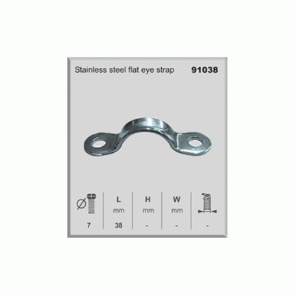 91038 - Stainless Steel Flat Eye Strap - 4 Pieces Set